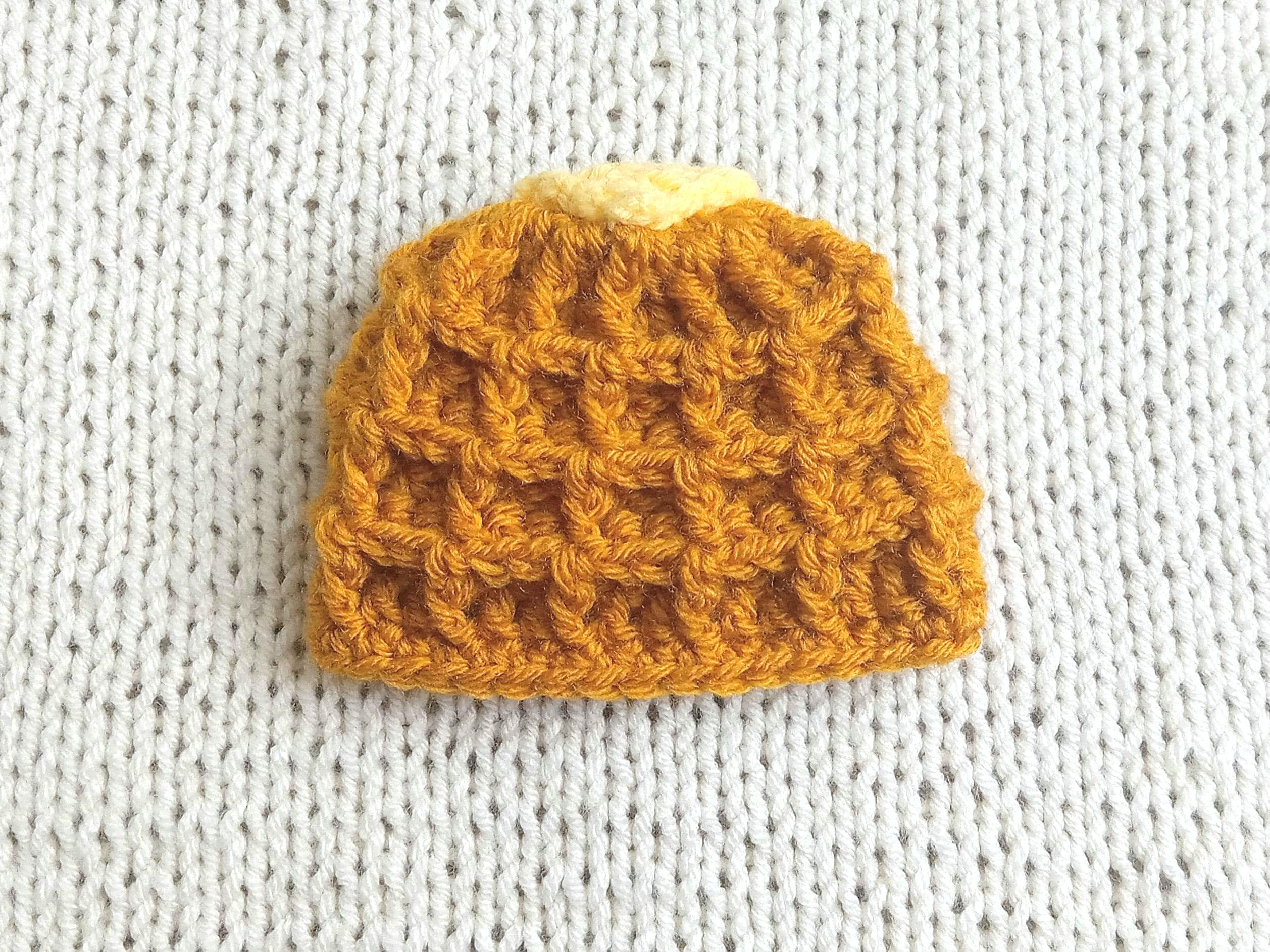 Stitching Ivory/Terracota Footie & Pixie Bonnet Stitching Ivory/Terracota Footie & Pixie Bonnet