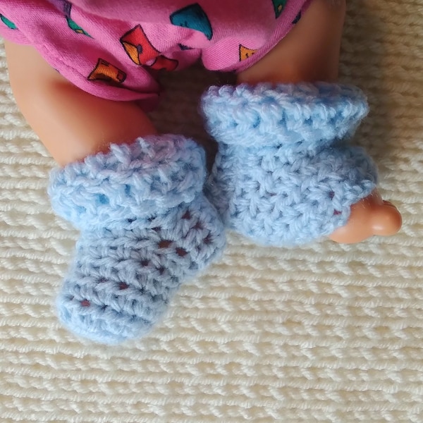 Preemie Socks for NICU Baby, Crochet Infant Socks with One Open-Toed for Pulse Oximeter, Handmade Booties for Tiny Babies, NICU Bootie Set