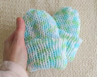 Preemie Knit Baby Hat, NICU Warrior Hospital Hat, Handmade Baby Beanie Gift for Newborn Baby Boy, Hand Cranked Double Knit Infant Cap