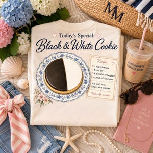 Camiseta de galletas en blanco y negro / Camiseta "Dulce que vale la pena compartir" / Camiseta de panadería judía / Regalo para amantes de la comida / Camiseta de galletas de Nueva York / Camiseta con estampado bonito