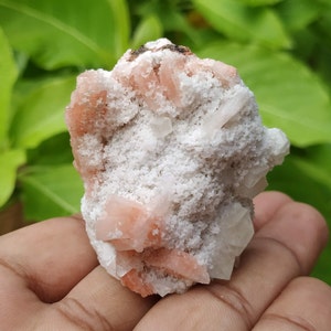 Truly Amazing Natural Very Beautiful Pink Pestal Hullendite/Hollandite Crystal growing on White Milky Druizy Chalcedony Perfectly Standing