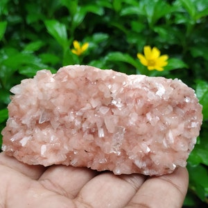 Pink Pastel Natural Tiny Pointed Very Very Beautiful Hullendite / Hollandite Crystal Huliendite Crystal with Cubical Clear QuartPointCrystal