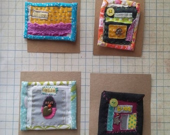Boro Sashiko Brooch Pin Badge