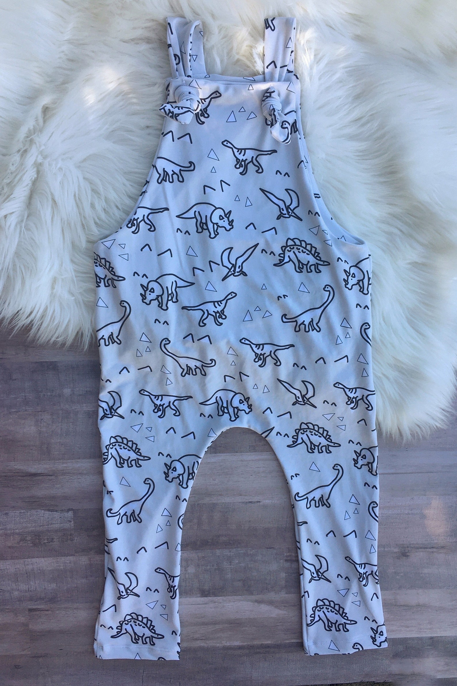 2T dino overalls boys overalls toddler romper handmade Etsy