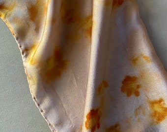 Plant Dyed Silk Scarf, 21", ACACIA & COSMOS