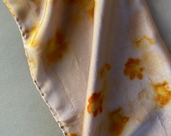 Plant Dyed Silk Scarf, 17", ACACIA & COSMOS