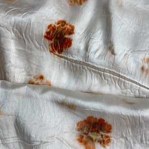 Plant Dyed Silk Pillowcase, Coreopsis Flower, Eco Printed, Local Homegrown Plants