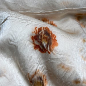 Plant Dyed Silk Pillowcase, Coreopsis Flower, Eco Printed, Local Homegrown Plants image 2