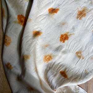 Plant Dyed Silk Pillowcase, Coreopsis Flower, Eco Printed, Local Homegrown Plants image 3