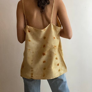 Plant Dyed Vintage Silk Camisole Top, CHESTNUT & COREOPSIS, Size 16 image 3