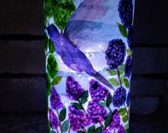 Birds and Blooms Handcrafted Luminary XL