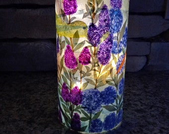 Birds and Blooms Handcrafted Luminary Large