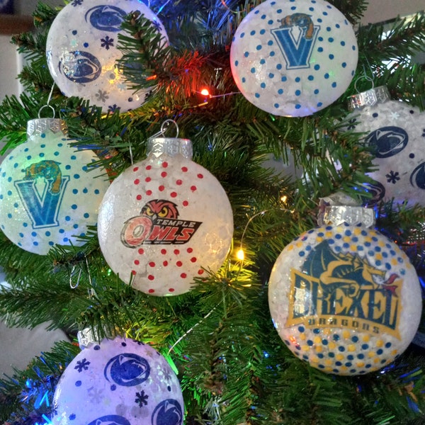 University Themed Disc Christmas Tree Ornaments