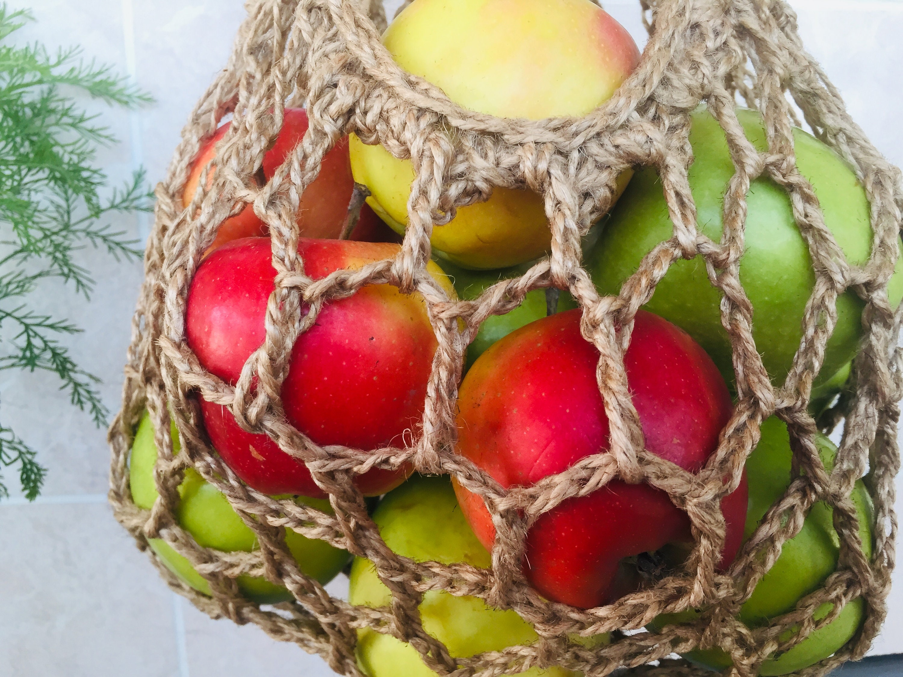 Fruit hanging basket Ecofriendly Natural Jute Planter Etsy