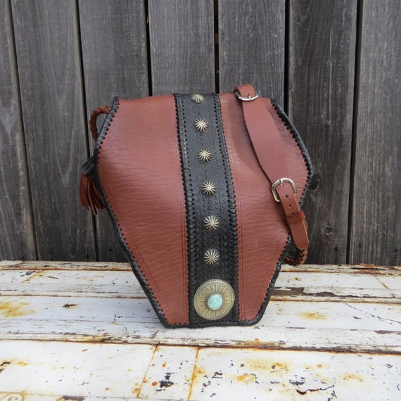 Buy Four Winds West Leather Handbag Purse With Braided  display picture 2