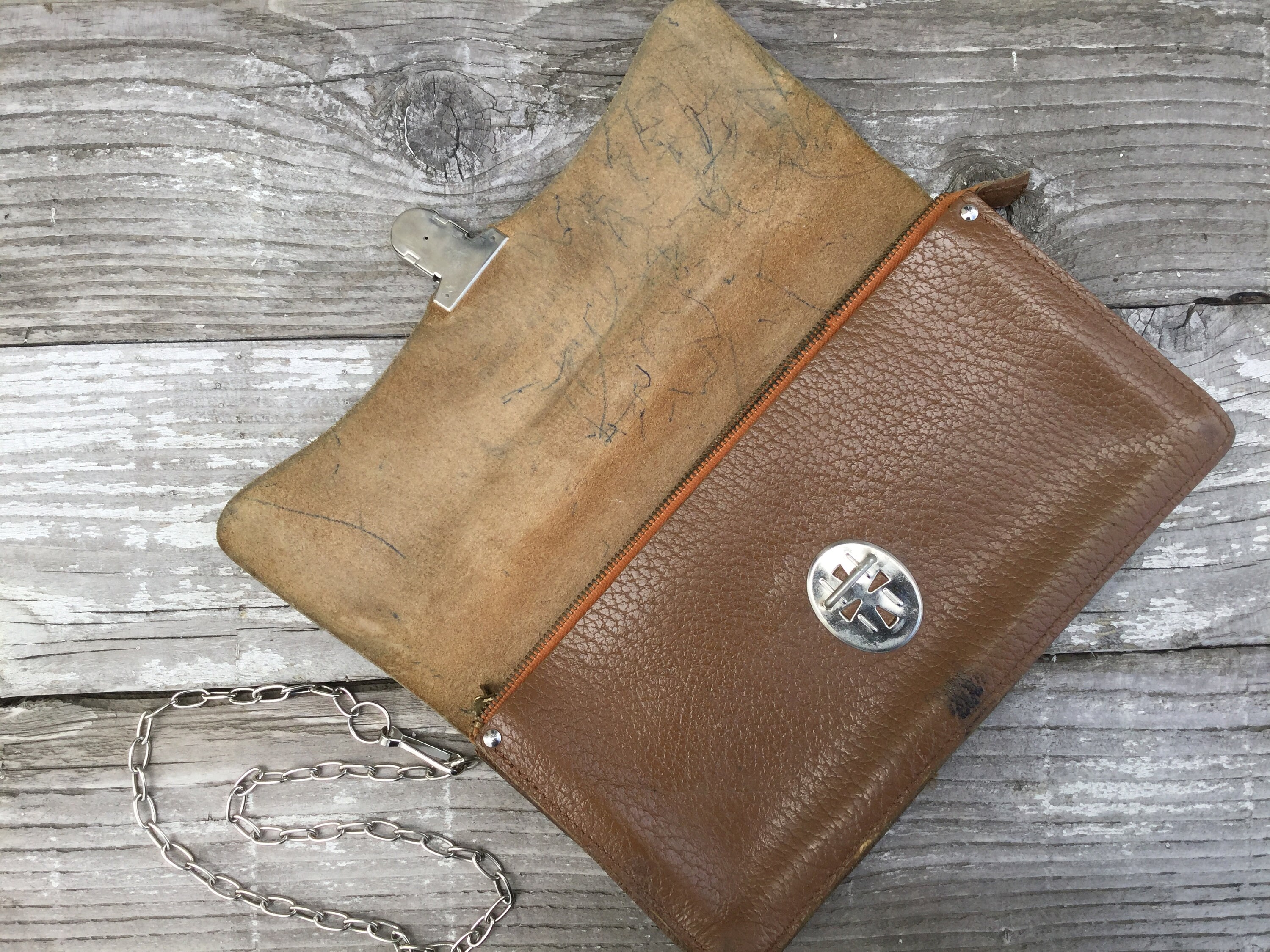 Vintage 1960's French Postal Bag with Chain Strap and Etsy