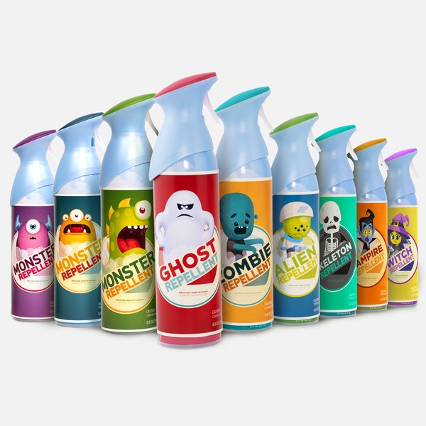 Ensemble imprimable d’étiquettes répulsives Monster Spray