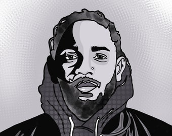 Kendrick Lamar Digital Drawing PNG File (Digital Download)