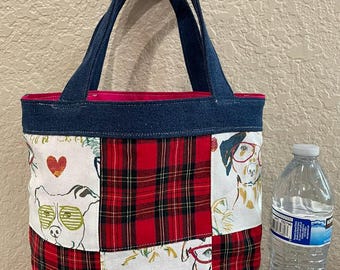 Handmade Lined patchwork Tote Bag
