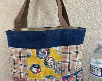 Handmade Lined patchwork Tote Bag