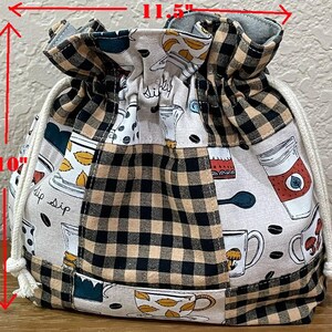 Handmade Patchwork Drawstring Bag, Lined Drawstring. image 11