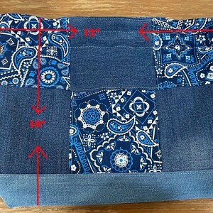 Handmade Patchwork Drawstring Bag, Lined Drawstring Bag imagem 9