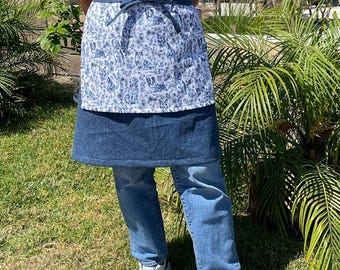 Japanese style Half Apron/ Half Apron with towel for wiping hands in front