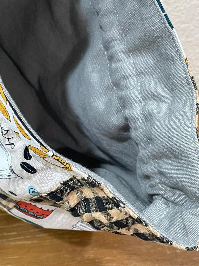 Handmade Patchwork Drawstring Bag, Lined Drawstring. image 10