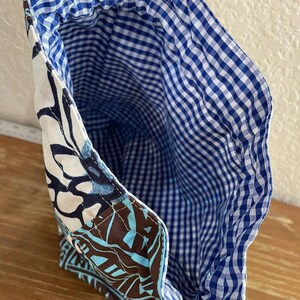 Handmade Patchwork Drawstring Bag, Lined Drawstring. image 7