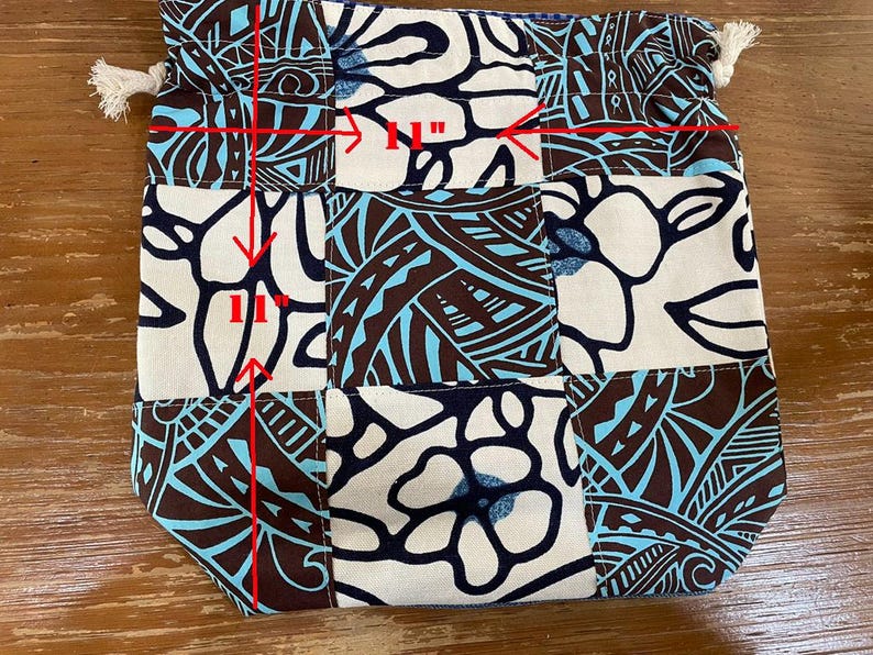 Handmade Patchwork Drawstring Bag, Lined Drawstring. image 8