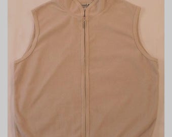 Northern Reflections Vest Tan Fleece Full Zip Small