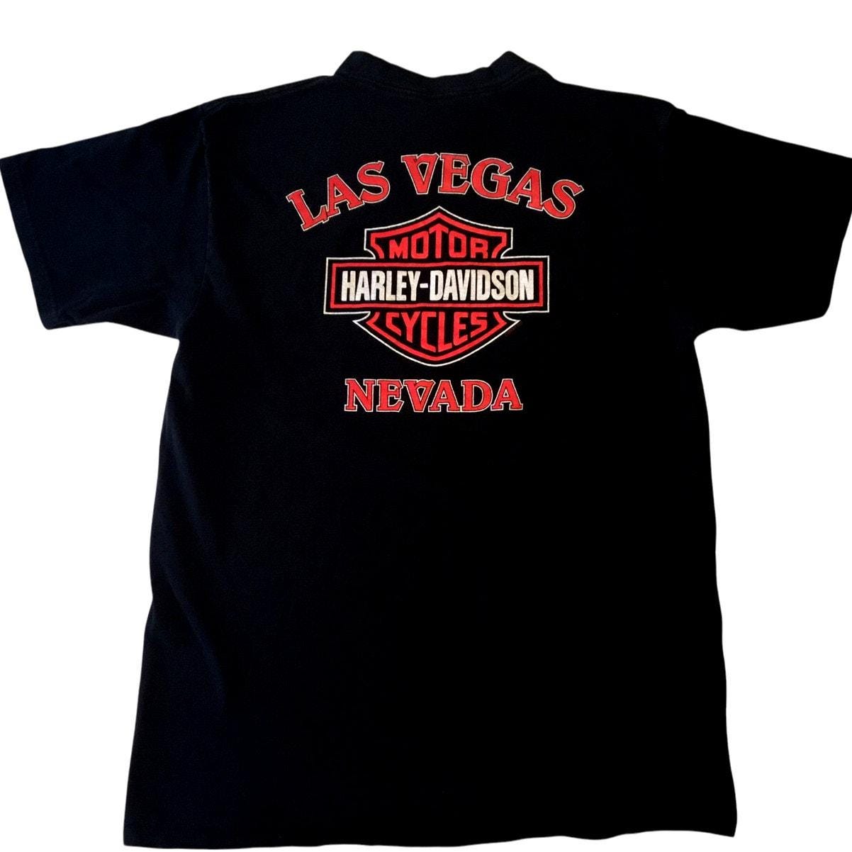 Harley Davidson XL T-shirt Las Vegas Black Vintage - Etsy