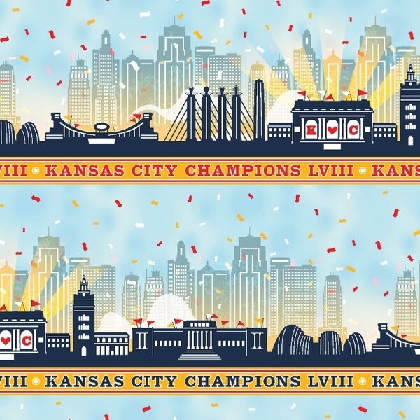 KC Skyline Fabric - Kansas City Chiefs - Superbowl Champs - Paintbrush Studios