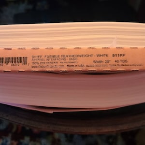 Pellon 911FF - Non-woven White Fusible Featherweight Interfacing - 20 in wide - sold by the half yard