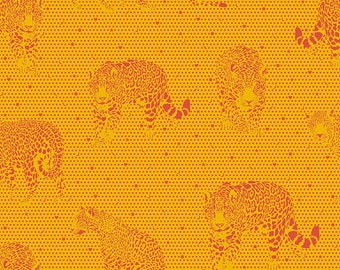 Lil Jaguars in Kiwi from Daydreamer by Tula Pink for FreeSpirit Fabrics | PWTP174.KIWI