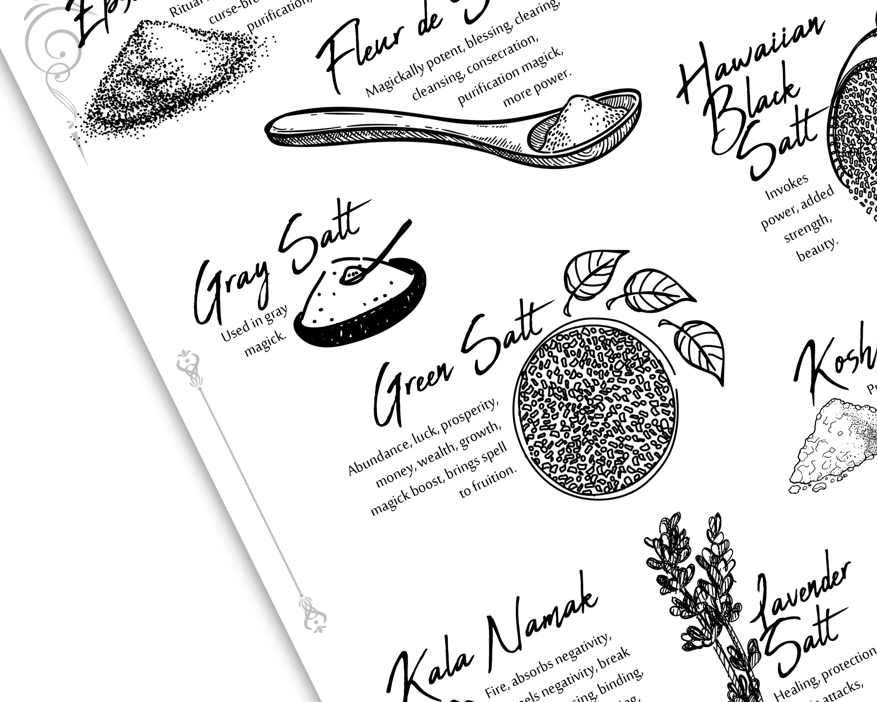 Salts Magickal Uses in Kitchen Witchery Spells & Rituals. Etsy