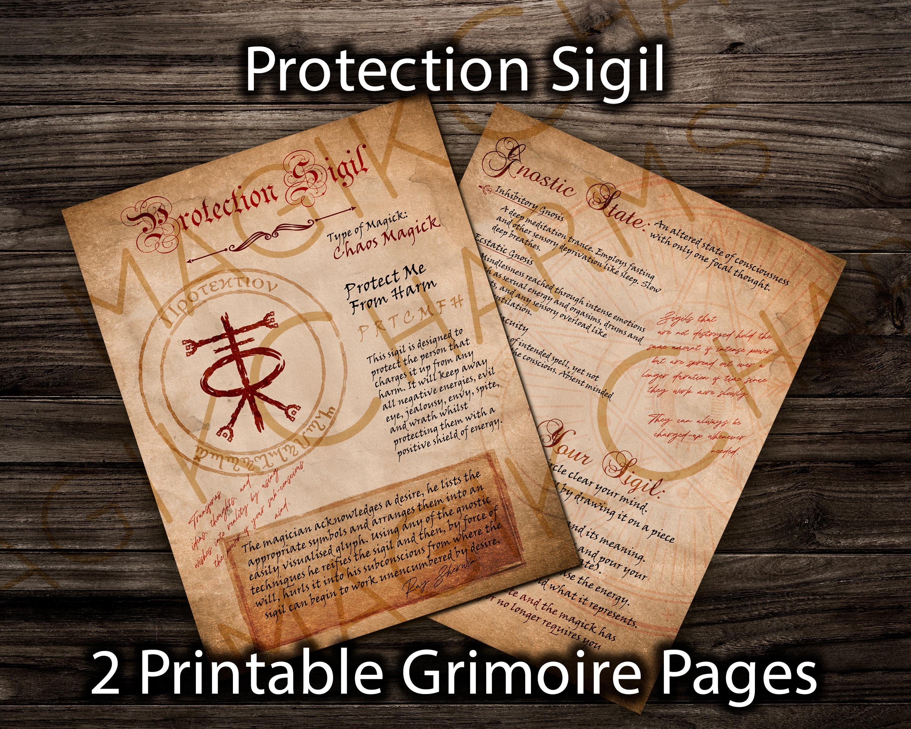 Protect Me From Harm Protection Sigil Chaos Magic Printable spell PDF  Download Grimoire Pages Black Book Shadows Magick Incantation Symbol