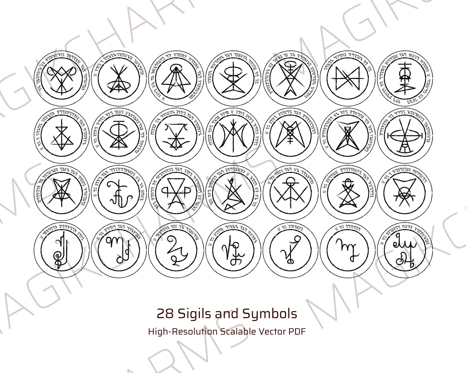 28 Sigils for Protection Love Wealth Empowerment. Sigil Etsy UK