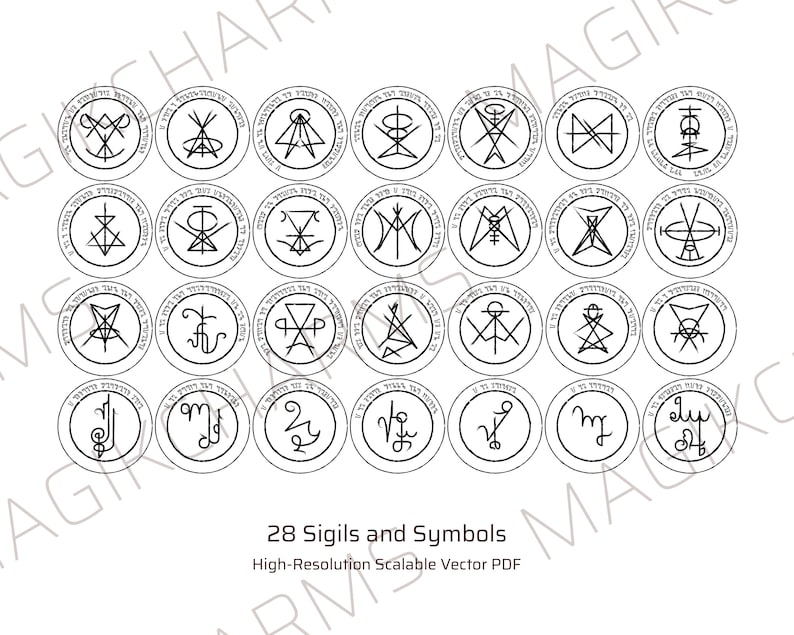 28 Sigils for Protection Love Wealth Empowerment. Sigil - Etsy UK