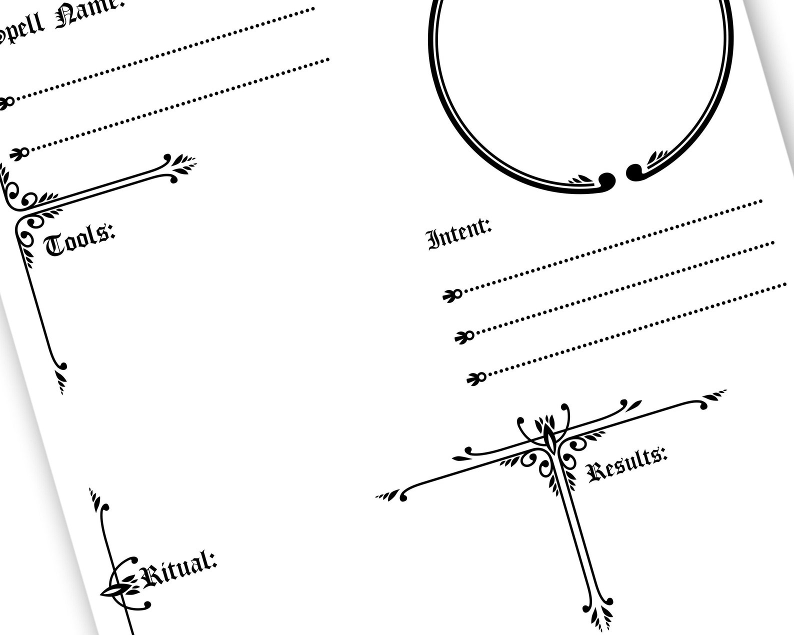 Sigil Magick Spell Template Printable PDF Download Grimoire Etsy