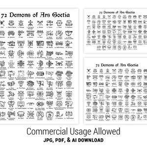 72 Demons of Ars Goetia Vector Download Commercial Usage Allowed image 1