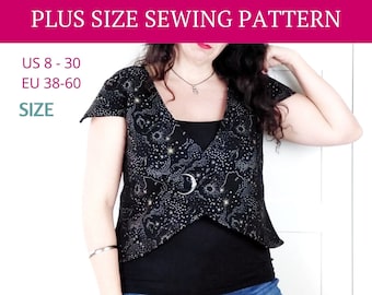 Plus Size Vest Pattern, Vest Sewing Pattern, Plus Size Pattern, Vest PDF Pattern, Wrap Vest Pattern, Digital Pattern, Patterns for women PDF