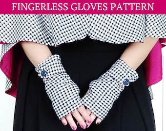 Fingerless Gloves Pattern, PDF Gloves  Pattern, fingerless gloves sewing pattern, pdf sewing pattern, gloves sewing pattern, digital pattern