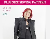 Jacket Sewing Pattern, Plus Size Pattern, Plus Size Blazer Pattern, Square Cap Sleeve, Blazer Women, Midsize Pattern, Cropped Jacket, pdf