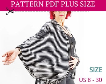 Cocoon Cardigan Sewing Pattern, Cocoon Coat Pattern, Plus Size Pattern, PDF Pattern, Cocoon Jacket, Instant Downloads, Digital Pattern PDF