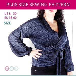 Molde de costura para blusa envelope, molde plus size, molde para blusa envelope, plus size, molde em PDF, blusa cruzada, download instantâneo, molde digital