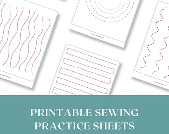 Feuilles de pratique de couture imprimables, pages de pratique de couture pour débutants, feuilles de travail de pratique de couture imprimables, apprendre à coudre, couture pour débutants, couture