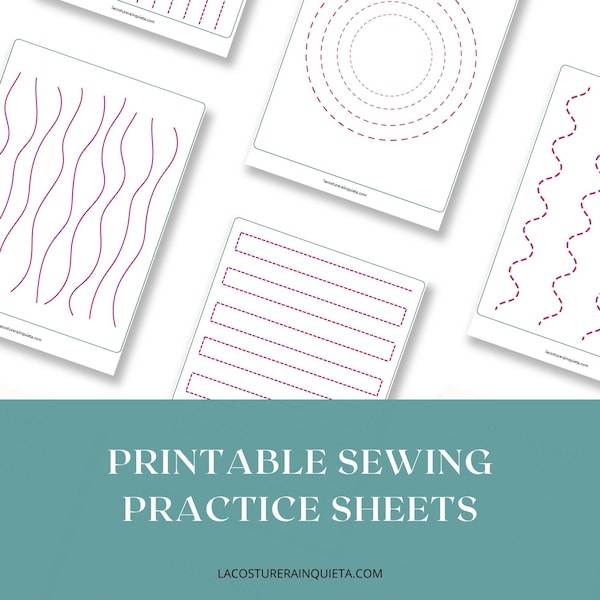 Printable Sewing Practique Sheets, Beginner Sewing Practice Pages, Printable sewing practice worksheets, Learn to sew, Beginner Sew, Sewing