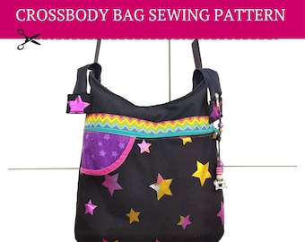 Crossbody Tasche Schnittmuster, Umhängetasche Schnittmuster, PDF Schnittmuster, Sofort Download, Einfach zu nähen, Cross Body, PDF Schnittmuster, Handtasche Schnittmuster