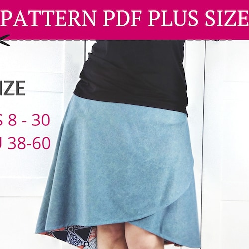 Reversible Wrap Skirt Pattern Plus Size Pattern Womens Wrap Etsy